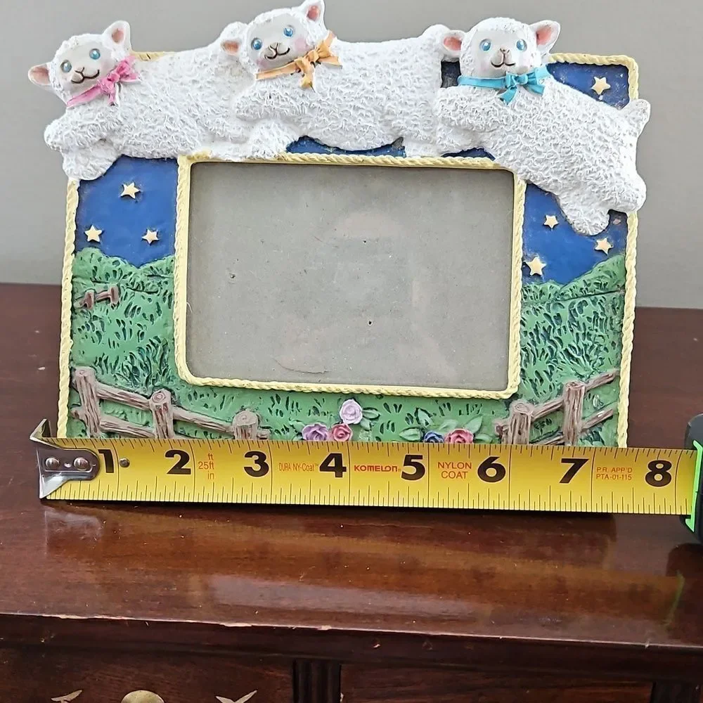 Vintage Ceramic Sheep Photo Frame